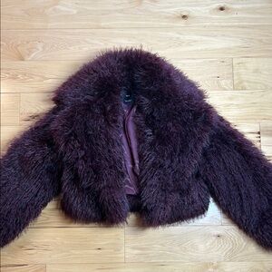 Mango Dark Brown Teddy Jacket